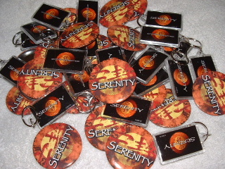 Serenity buttons and keychains